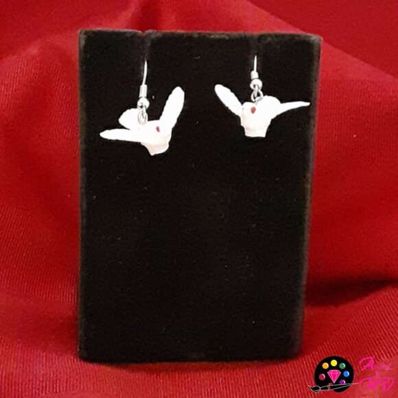 Festive White Turtle Dove Charm Handmade Necklace & Earrings Set - Picture 2 of 4